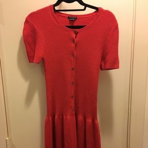 Theory Red Mellon Dress, Size M, Cotton Knit